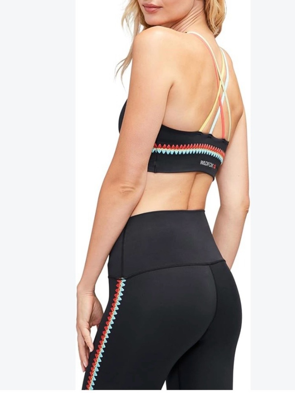 Wildfox Black rainbow crochet stripe leggings M